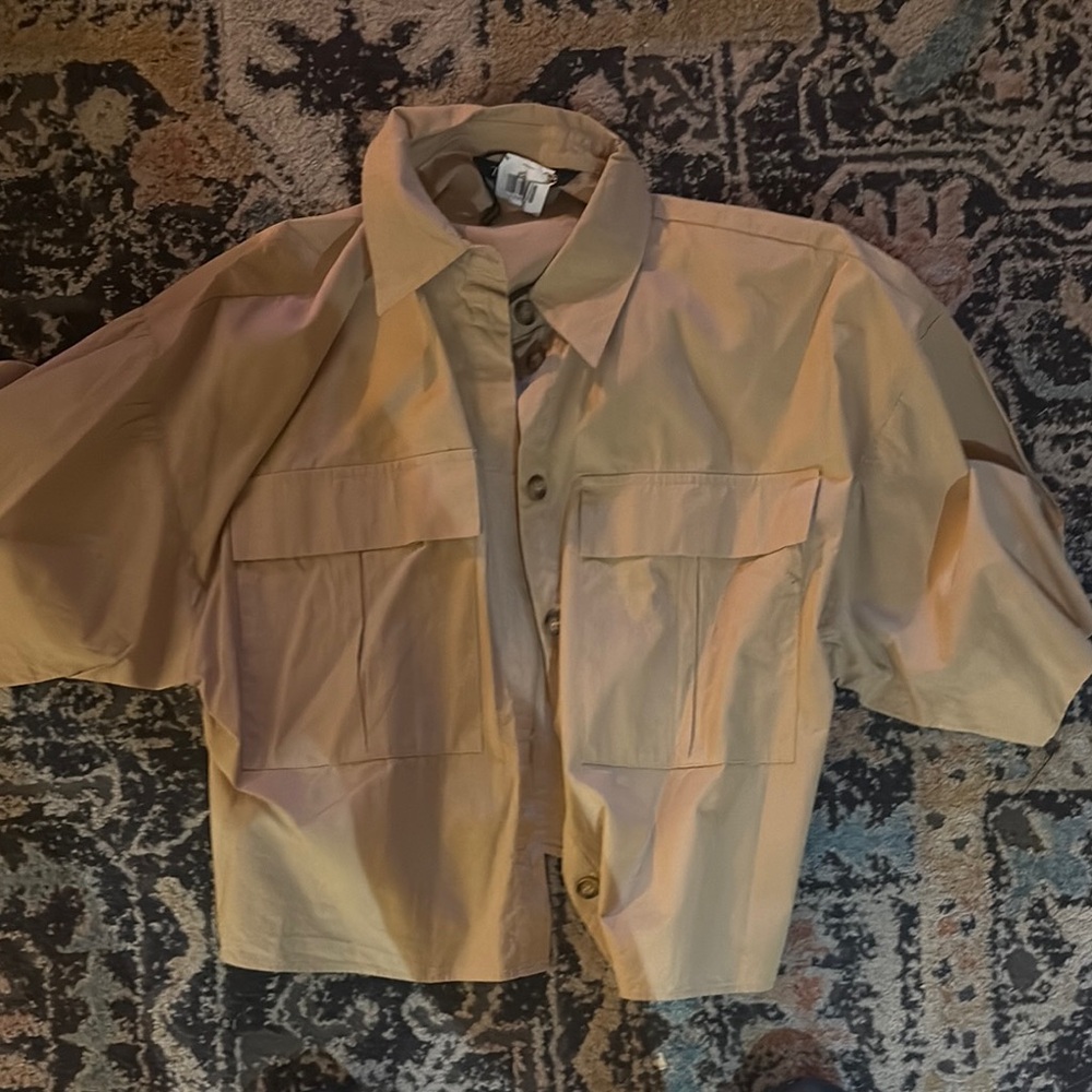 Zara Beige Button-Up Shirt